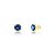 BRINCO INFANTIL ENCASTOADO DE ZIRCÔNIA AZUL 3MM OURO 18K - Imagem 1