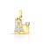 PINGENTE CACHORRO CRAVEJADO COM PEDRA DE ZIRCÔNIA OURO 18K. - Imagem 1