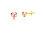 BRINCO INFANTIL CORAÇÃO COM PEDRA DE ZIRCÔNIA ROSA OURO 18K. - Imagem 1