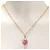 PINGENTE CORAÇÃO ZIRCÔNIA ROSA OURO 18K. - Imagem 2