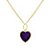PINGENTE CORAÇÃO ZIRCÔNIA ROXO OURO 18K. - Imagem 2