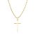 CORRENTE GROUMET COM PINGENTE CRUZ PALITO COM 60CM DE COMPRIMENTO OURO18K130922 - Imagem 1