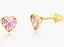 Brinco Infantil Coração Encastoado Rosa Ouro 18K. - Imagem 1