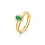 ANEL ZIRCÔNIA OVAL VERDE/BRANCA OURO 18K. OBS. NÚMEROS DISPONIVEÍS ATÉ 24. - Imagem 1