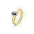 ANEL ZIRCÔNIA OVAL AZUL/BRANCA OURO 18K. OBS. NÚMERAÇÃO DISPONIVEÍS ATÉ 24. - Imagem 1