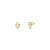BRINCO INFANTIL CORAÇÃO ZIRCÔNIA PEDRA 3MM REDONDA NA BASE OURO 18K. - Imagem 1