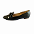 Sapatilha Mocassim Feminino Napa Preto  Laço Bico Quadrado - Imagem 1