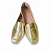 Sapatilha Mocassim Feminino Bico Quadrado Dourado Casual - Imagem 3