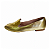 Sapatilha Mocassim Feminino Bico Quadrado Dourado Casual - Imagem 1