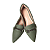 Sapatilha Mocassim Napa Verde Bico Fino Fivela Moda - Imagem 4