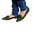 Sapatilha Mocassim Napa Verde Bico Fino Fivela Moda - Imagem 2
