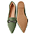 Sapatilha Mocassim Napa Verde Bico Fino Fivela Moda - Imagem 3