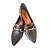 Mocassim Sapatilha Bico Fino Napa Croco Fivela Preto - Imagem 3