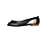 Sapatilha Peep Toe Feminina Bico Redondo Laço Napa Liso - Imagem 1