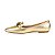 Mocassim Sapatilha Bico Quadrado Dourado Fivela Feminino - Imagem 1