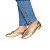 Mocassim Sapatilha Bico Quadrado Dourado Fivela Feminino - Imagem 2