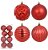 BOLA DECORADA NATAL C/8 UNID (VERMELHO) 8cm (FLORARTE) Vol. 12 - Imagem 1