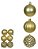 BOLA DECORADA NATAL NO PVC C/6 UNID (DOURADO) 6cm (FLORARTE) Vol. 24 - Imagem 1