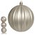 BOLA DECORADA NATAL NO PVC C/3 UND (CHAMPANHE) 10cm (FLORARTE) Vol. 19,21 - Imagem 1