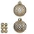 BOLA DECORADA NATAL C/6 UNIDADES PVC (CHAMPANHE) 6cm (FLORARTE) Vol. 27 - Imagem 1