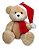 URSO SENTADO MARROM COM GORRO 20cm - Imagem 1