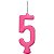 Vela Parabéns Pink Número 5 - Imagem 1