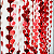 Cortina Decorativa Metalizada – Corações Vermelhos – 1,8m – 1 unidade - Imagem 2