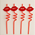 Canudo Espiral Rígido com Boca – Vermelho – 27cm – 4 unidades - Imagem 1