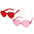 Óculos Coração Translúcido – Rosa ou Vermelho – 1 Unidade - Imagem 1