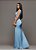 Vestido Longo em Cetim Azul Claro Juliana - Imagem 3