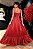 Vestido Longo Vermelho Coral em Lurex Splendore - Imagem 3