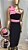 Vestido Midi  Tubinho Laço no Ombro Preto e Pink Patricia - Imagem 2