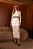 Vestido Midi de Malha Crochet Off-White Com Dois Cintos de Laço Ivory - Imagem 2