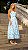 Vestido Midi de Laise Azul e Off-White Carolina - Imagem 3
