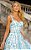 Vestido Midi de Laise Azul e Off-White Carolina - Imagem 4