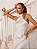 Vestido Longo em Crepe Acetinado Perola - Não acompanha colar - Imagem 6
