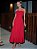 Vestido Midi Vermelho de Crepe Flora - Imagem 1