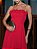 Vestido Midi Vermelho de Crepe Flora - Imagem 2
