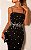 Vestido Midi Preto de Crepe Bordado Miami - Imagem 2