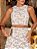 Conjunto de Renda Com Padrões Bordados Em Palmeiras Tropical Off-White - Imagem 2