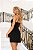 Vestido Preto de Crepe Com Bordados Pan - Imagem 3