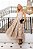 Vestido Midi Nude Em Renda de Couro Gabi - Imagem 1