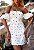 Vestido Curto Off-White Com Mangas Bufantes e Bordados Perolas Anaty - Imagem 2
