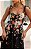 Vestido Midi de Crepe Preto  Estampa Floral Leona - Imagem 2