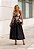 Vestido Midi de Crepe Preto  Estampa Floral Leona - Imagem 3