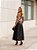 Vestido Midi de Crepe Preto  Estampa Floral Leona - Imagem 4