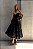 Vestido Midi Preto Em Renda de Couro Gabi - Imagem 1