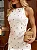 Vestido Curto de Crepe Bordado Off white Jasmim - Imagem 2