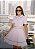 Vestido Curto em Viscolinho Rosa com Gola Contrastante e Cinto Forrado Riviera Rosé - Imagem 1