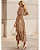 Vestido Midi de Renda Marrom Com Off-White Selene Marrom - Imagem 4